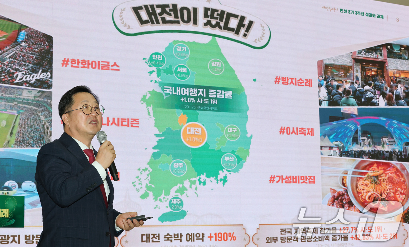 (대전=뉴스1) 김기태 기자 = 이장우 대전시장이 27일 동대전도서관에서 민선 8기 3주년을 맞아 ‘함께 만든 3년, 함께 여는 미래’를 주제로 시민과 공유하고 남은 과제에 대해 …