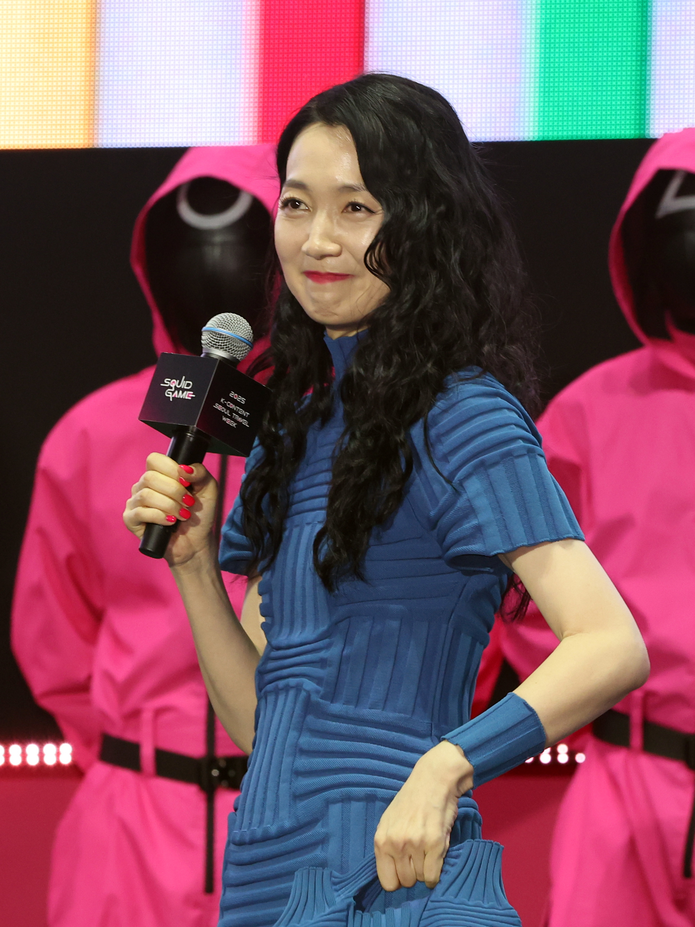 (서울=뉴스1) 황기선 기자 = 배우 김주령이 28일 오후 서울광장에서 열린 오징어 게임 시즌3 글로벌 피날레 무대인사에 참석하고 있다. 2025.6.28/뉴스1