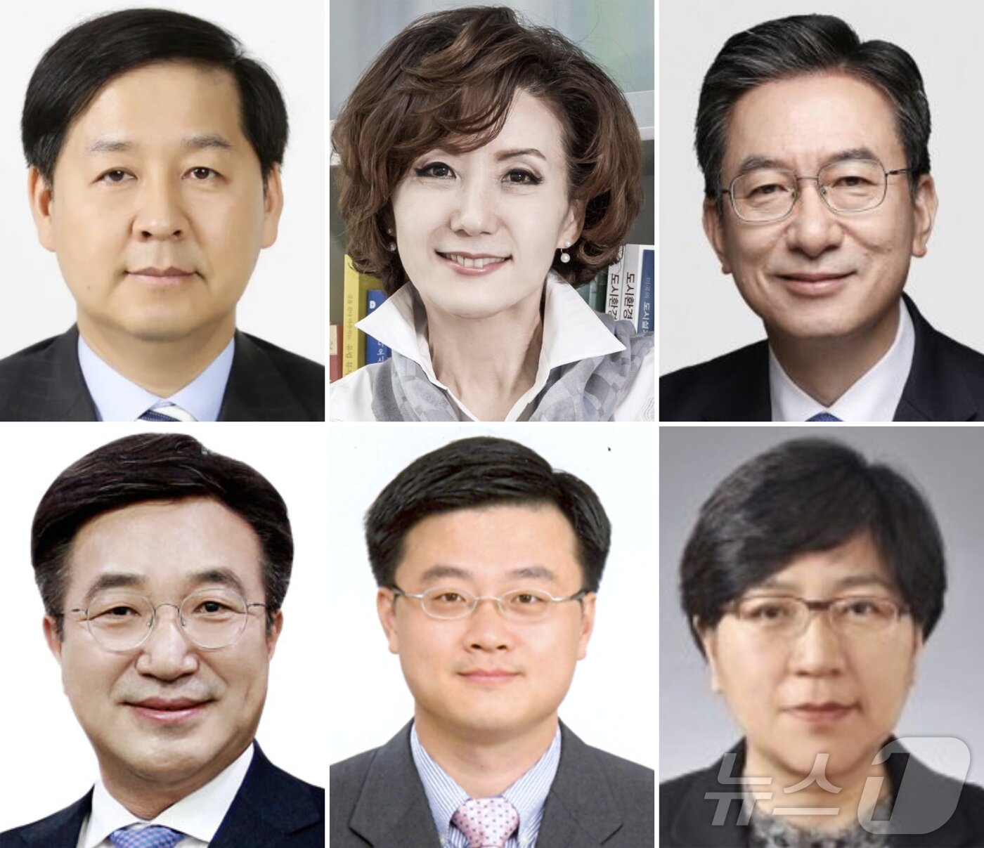 본문 이미지 - 이재명 대통령은 29일 기획재정부·교육부·산업통상자원부·법무부 ·행정안전부·보건복지부 등 6개 부처 장관 인사를 단행했다고 강훈식 대통령실 비서실장이 용산 대통령실에서 브리핑을 통해 밝혔다. 사진 왼쪽부터 경제부총리 겸 기획재정부 장관 후보자로 지명된 구윤철 전 국무조정실장, 사회부총리 겸 교육부 장관 후보자로 지명된 이진숙 전 충남대 총장, 법무부 장관 후보자로 지명된 정성호 더불어민주당 의원, 행정안전부 장관 후보자로 지명된 윤호중 민주당 의원, 산업통상자원부 장관 후보자로 지명된 김정관 두산에너지빌리티 사장, 보건복지부 장관 후보자로 지명된 정은경 전 질병관리청장. &#40;대통령실 제공. 재판매 및 DB 금지&#41; 2025.6.29/뉴스1 ⓒ News1 이재명 기자