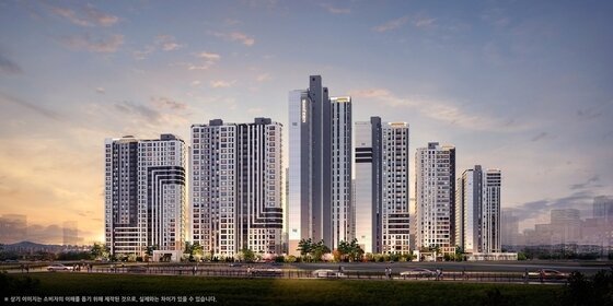 본문 이미지 - 오퍼스 한강 스위첸 야경 투시도.&#40;KCC건설 제공&#41;