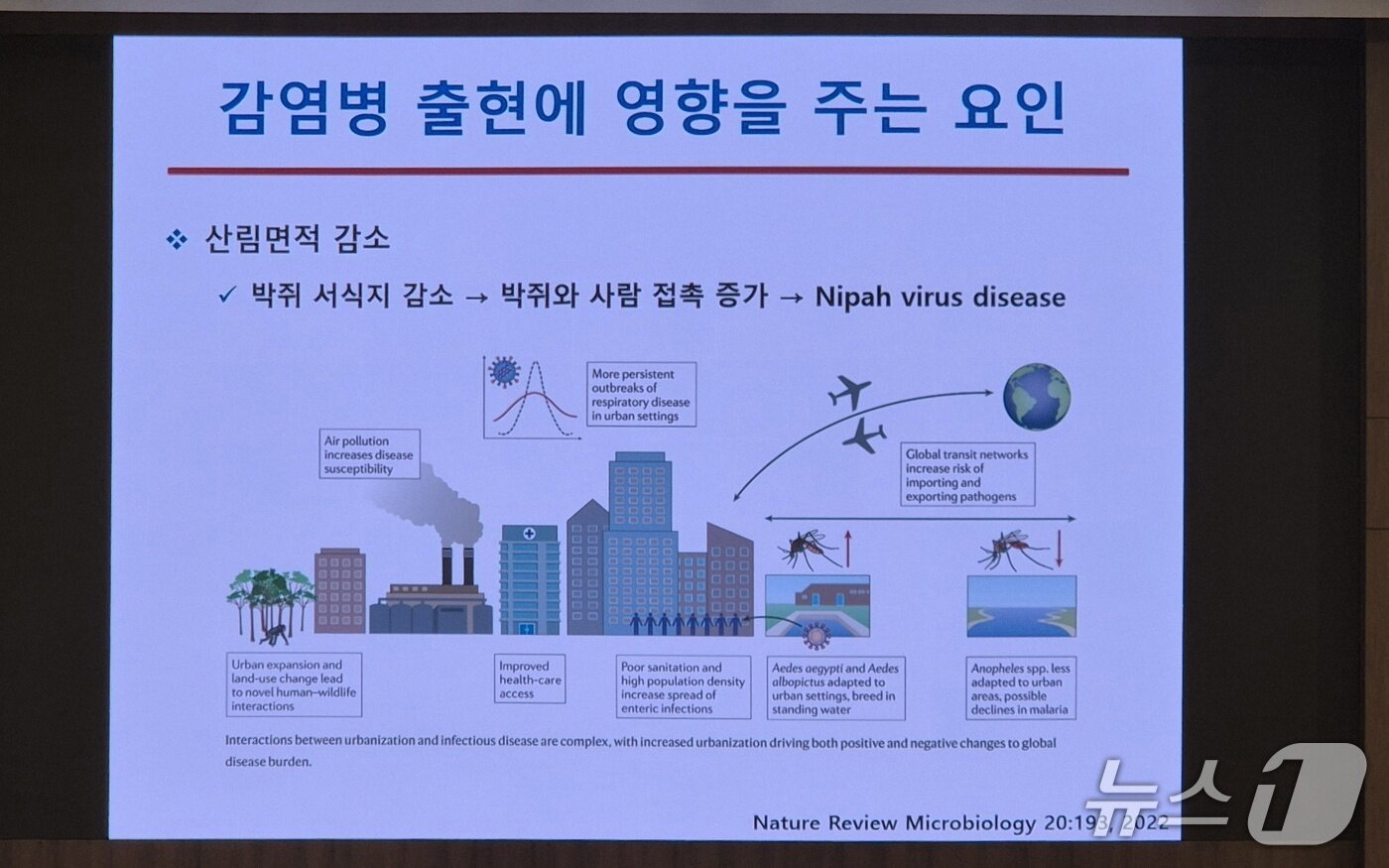 본문 이미지 - 30일 서울대의대 건강사회개발원 주최로 열린 제8회 서울대의료 포럼에서 김남중 서울대병원 감염내과 교수가 &#39;글로벌 팬데믹 감염병의 현재와 미래, 조류 인플루엔자 중심으로&#39;를 주제로 발표하고 있다. 2025.6.30/뉴스1