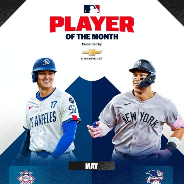 MLB 대표 강타자 오타니·저지, 나란히 5월 이달의 선수 수상