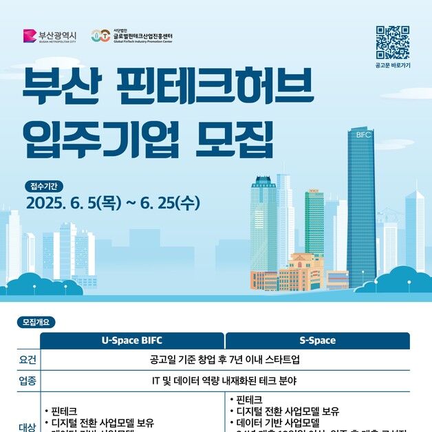 부산 핀테크 허브 입주 기업 모집…사무공간· 사업자금 지원