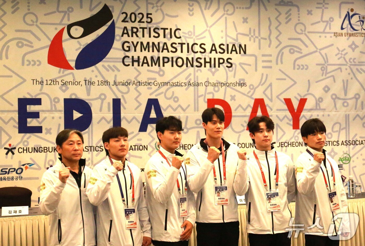 본문 이미지 -  한국 체조의 간판 김재호, 문건영, 허웅 등 우리나라 체조 대표팀 미디어 데이 현장.2025.6.4./뉴스1 ⓒ News1 손도언 기자  