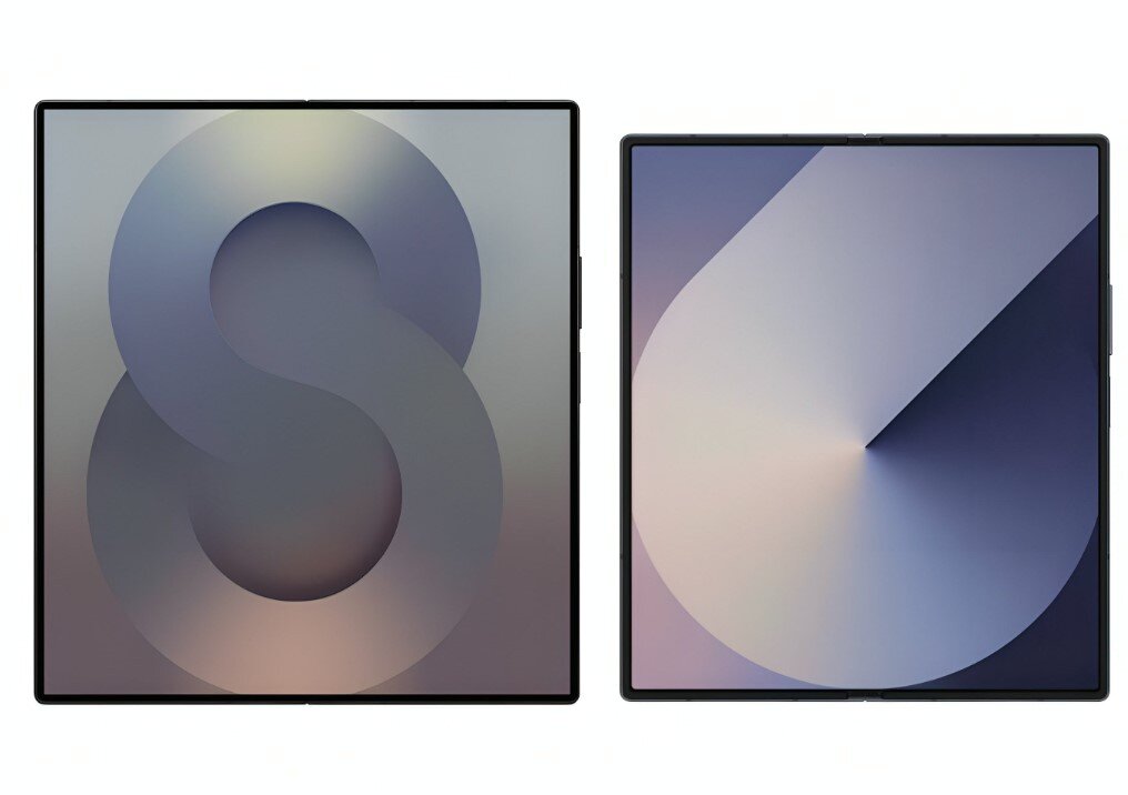 본문 이미지 - 갤럭시Z폴드7 렌더링&#40;왼쪽&#41;과 전작 갤럭시Z폴드6. 크기 차이가 확연히 느껴진다. &#40;출처 판다플래시 X&#41;/뉴스1