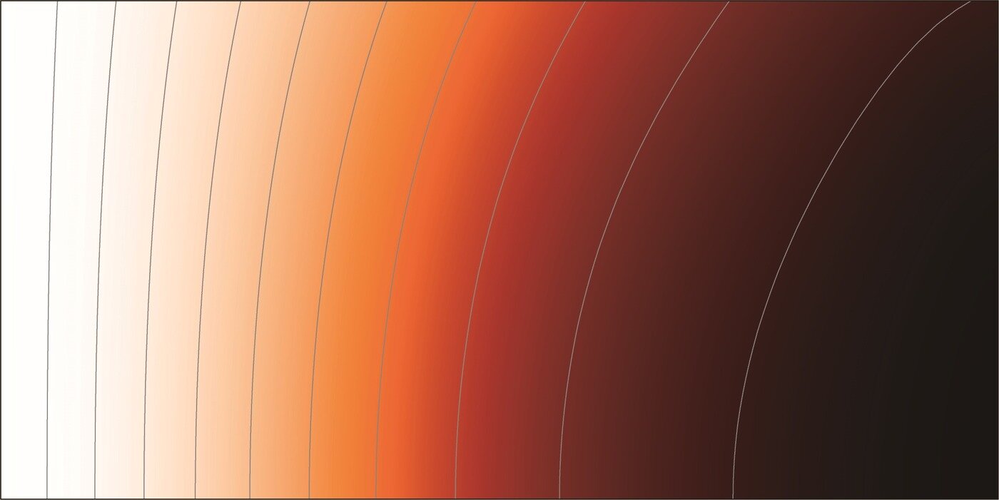 본문 이미지 - 양자거리 측정 실험 데이터.흑린 속 전자들의 양자거리 분포를 에너지와 운동량에 따라 측정한 실험 데이터다. 흰색은 양자거리가 0이고 검은색은 양자거리가 1이다. 회색 선들은 양자거리가 같은 지점을 0.1 간격으로 이어서 나타낸 것이다.&#40;김근수 연세대 교수 제공&#41;/뉴스1