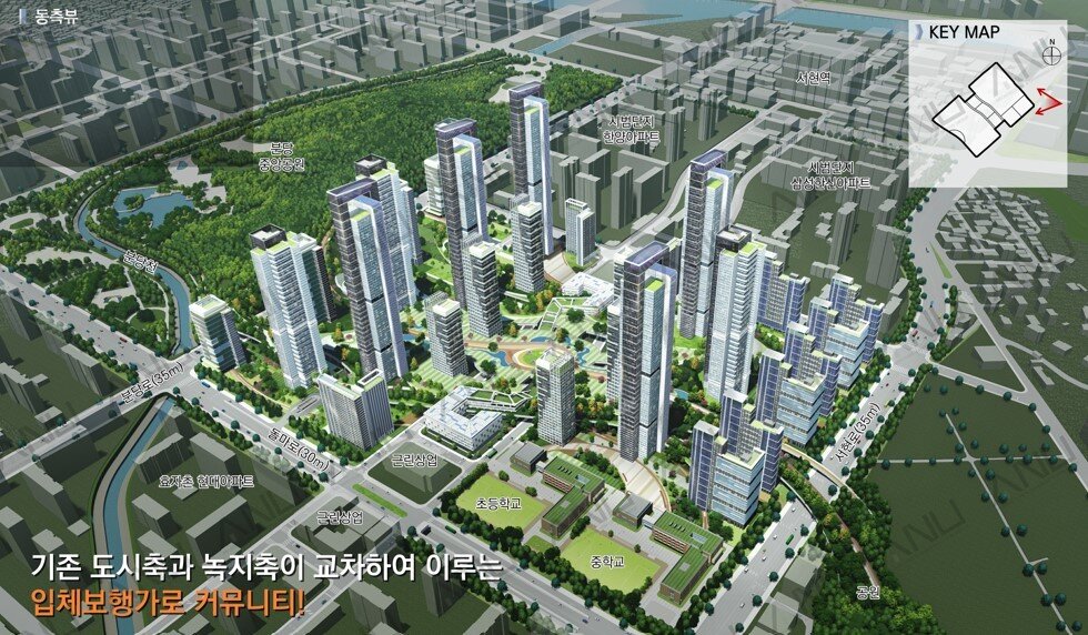 본문 이미지 - 사진은 분당 시범단지&#40;우성, 현대&#41; 선도지구 ANU 조감도. 해당 조감도는 주민설명회를 위한 초기 기획 자료로, 추후 사업 진행 시 조합 및 인허가 협의에 따라 변경될 수 있음.&#40;한국자산신탁 제공&#41;