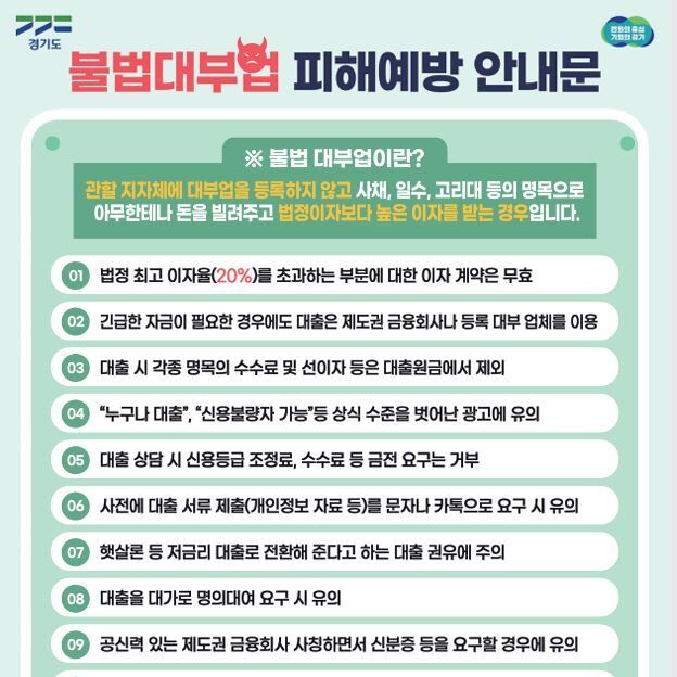 대학생 노린 불법대부업 기승…경기도, 작년 청년 1410명 지원