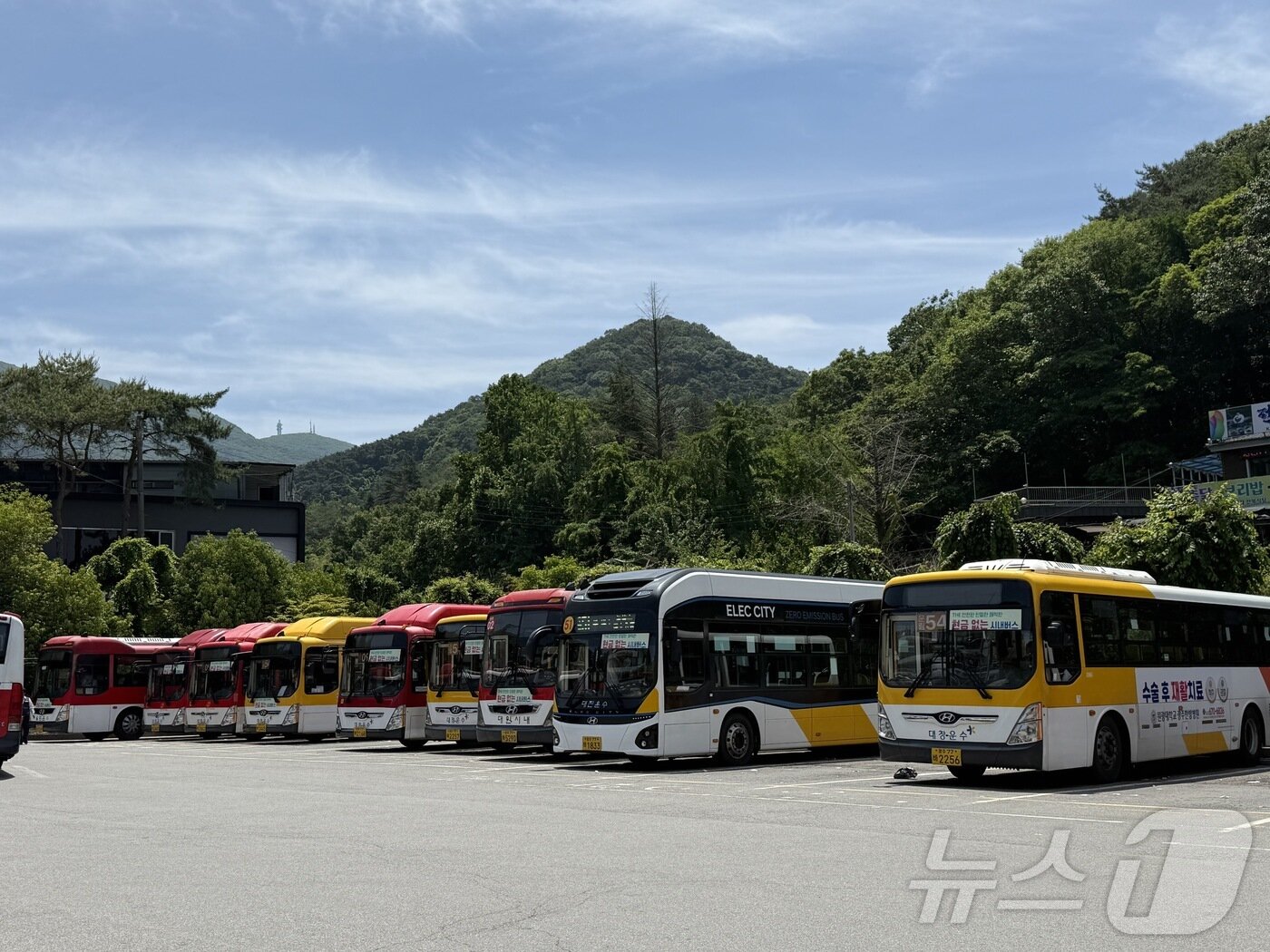 본문 이미지 - 광주 동구 무등산 증심사역 인근 차고지에 시내버스가 대기하고 있다. 2025.6.8/뉴스1 ⓒ News1 김태성 기자