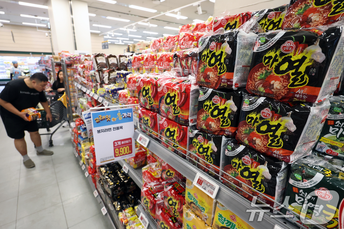 (서울=뉴스1) 민경석 기자 = 지난 5월 소비자물가 상승률이 5개월 만에 1%대로 내렸지만, 유독 먹거리 물가만은 높은 상승세를 이어가고 있다.지난 2023년 일부 업체가 가격을 …