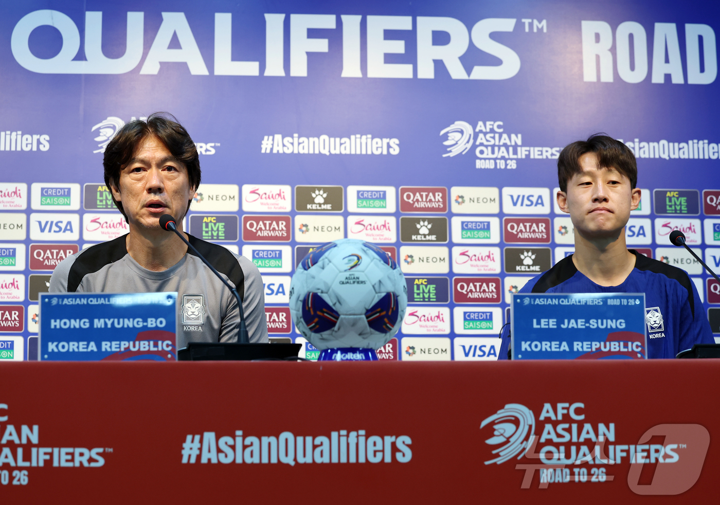 (서울=뉴스1) 이승배 기자 = 홍명보 대한민국 축구 국가대표팀 감독이 2026 국제축구연맹(FIFA) 북중미 월드컵 아시아 3차 예선 B조 쿠웨이트와의 경기를 하루 앞둔 9일 서 …