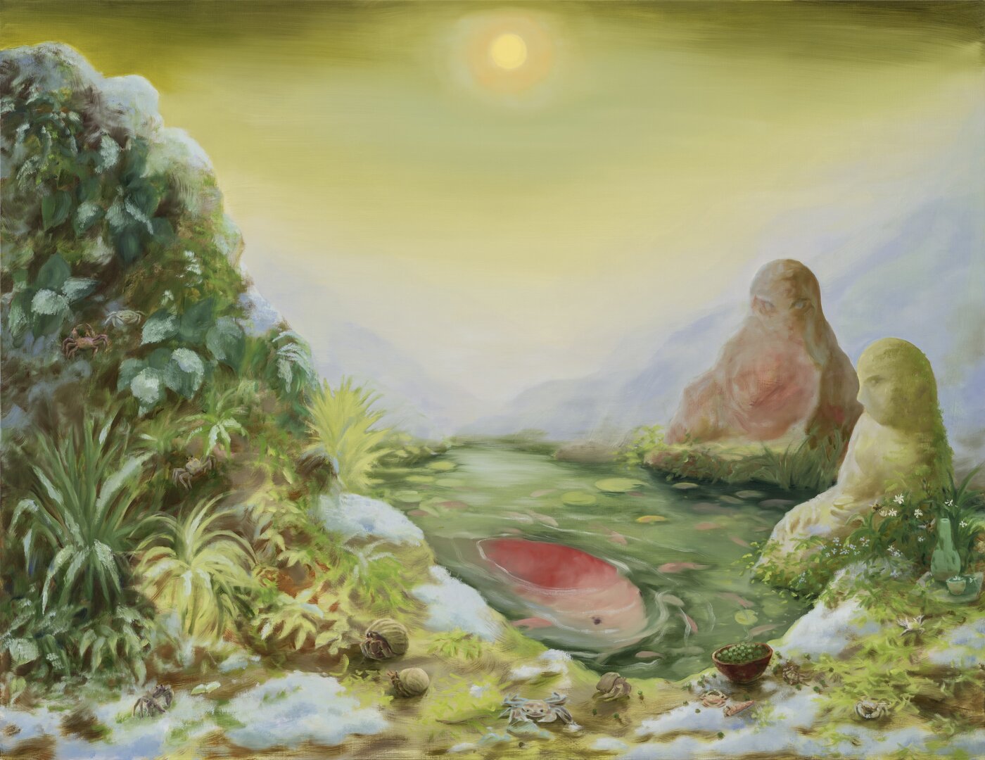 본문 이미지 - Minyoung Choi_2025_Fish Mother_oil on linen_170 x 220 cm_Courtesy of Gallery Baton. (갤러리바톤 제공)