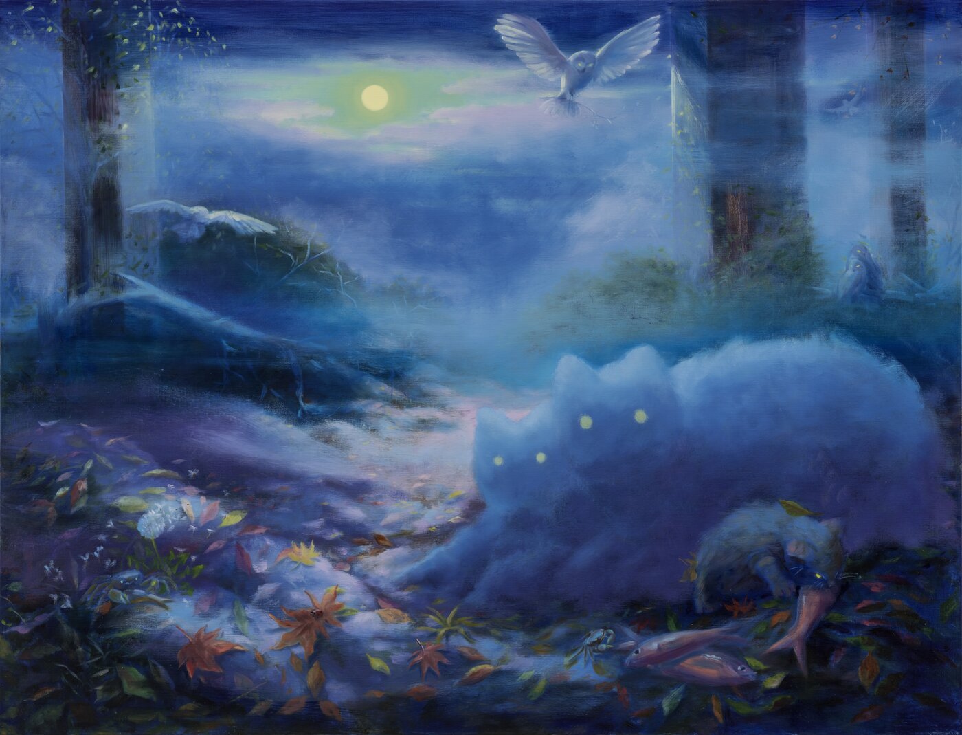 본문 이미지 - Minyoung Choi_2025_Sleepless Nights_oil on linen_130 x 170 cm_Courtesy of Gallery Baton. (갤러리바톤 제공)
