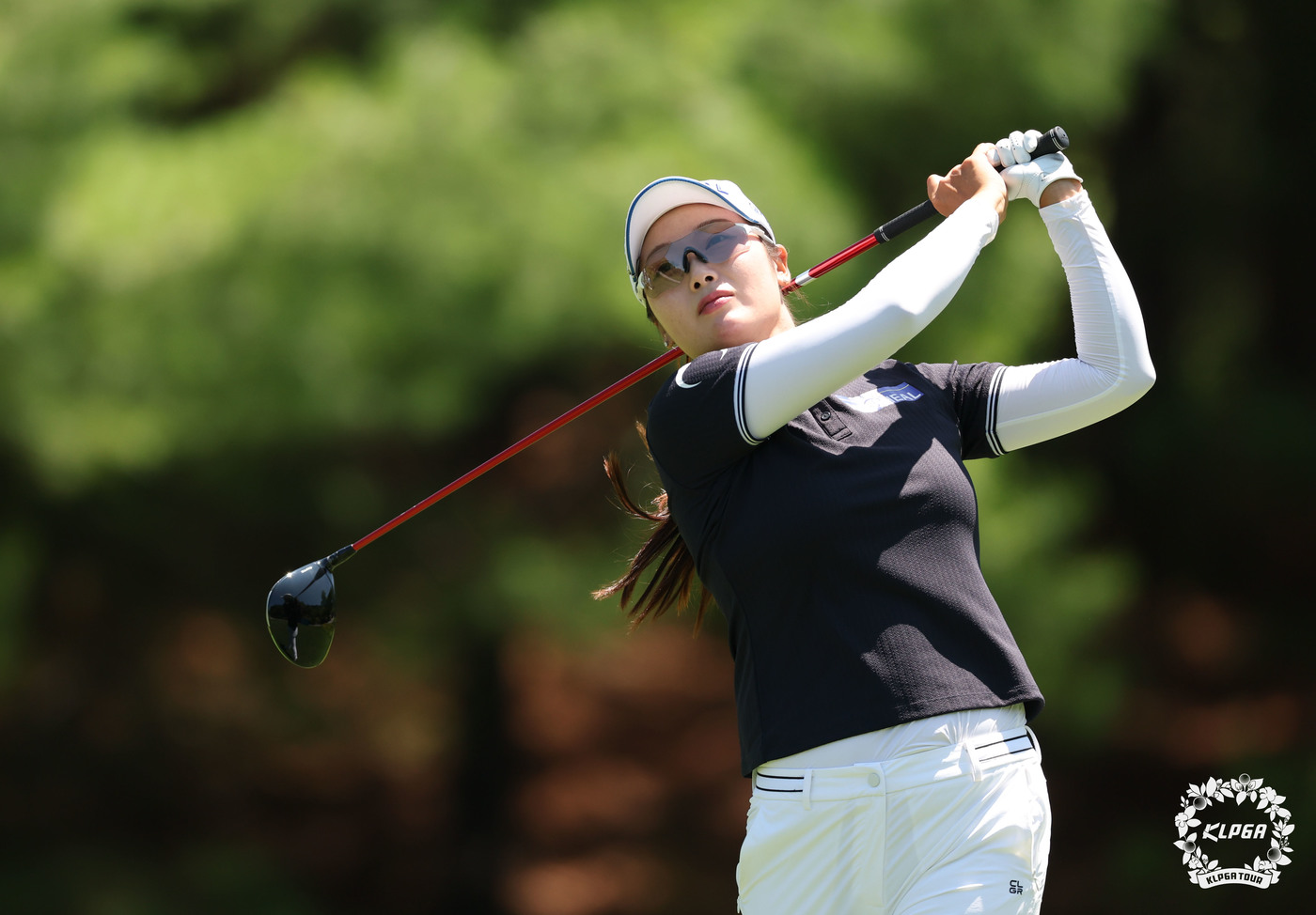 (서울=뉴스1) = 한진선이 10일 강원도 정선 하이원CC에서 열린 '하이원리조트 여자오픈 2025' 1라운드 7번 홀에서 티샷을 하고 있다. (KLPGA 제공. 재판매 및 DB …