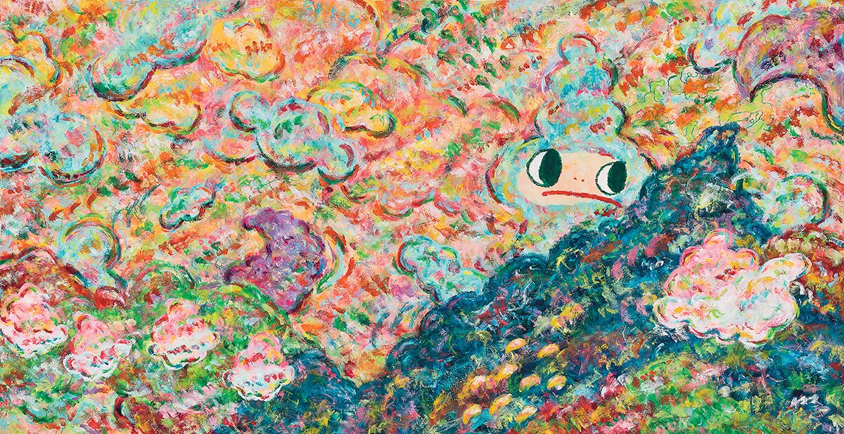 본문 이미지 - Lot. 59, 아야코 록카쿠, 1982 - , Japanese, [Untitled], acrylic on canvas, 75&times;145cm, 2021, 별도문의 &#40;서울옥션 제공&#41;