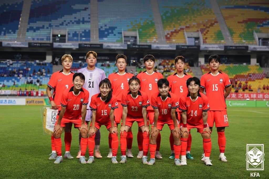 본문 이미지 - 동아시안컵에 참가한 한국 여자 축구대표팀. (대한축구협회 제공)