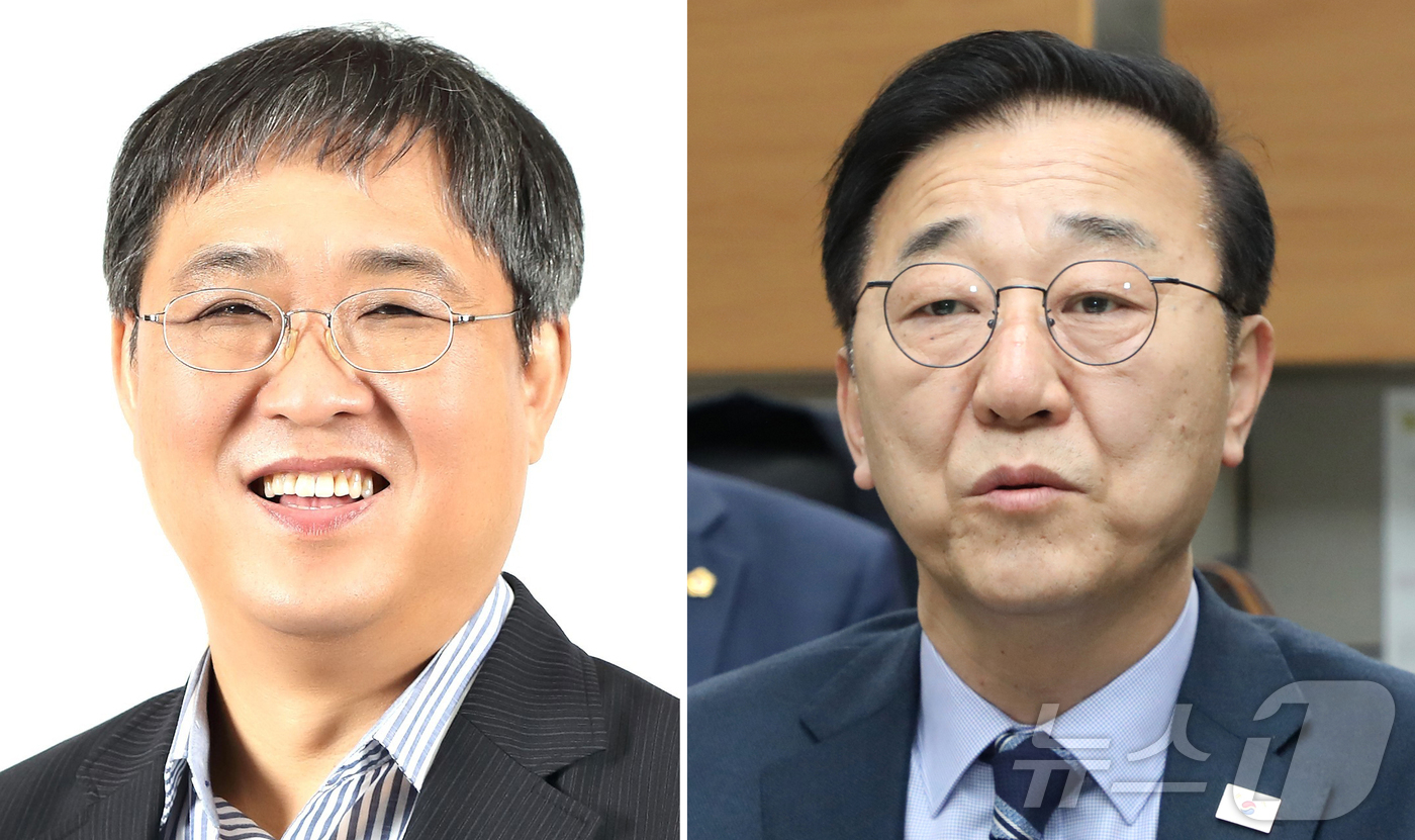 (서울=뉴스1) 허경 기자 = 이재명 대통령은 11일 문화체육관광부 장관에 최휘영 놀유니버스 대표(왼쪽), 국토교통부 장관에 김윤덕 더불어민주당 의원을 지명했다. 이재명 정부 초대 …