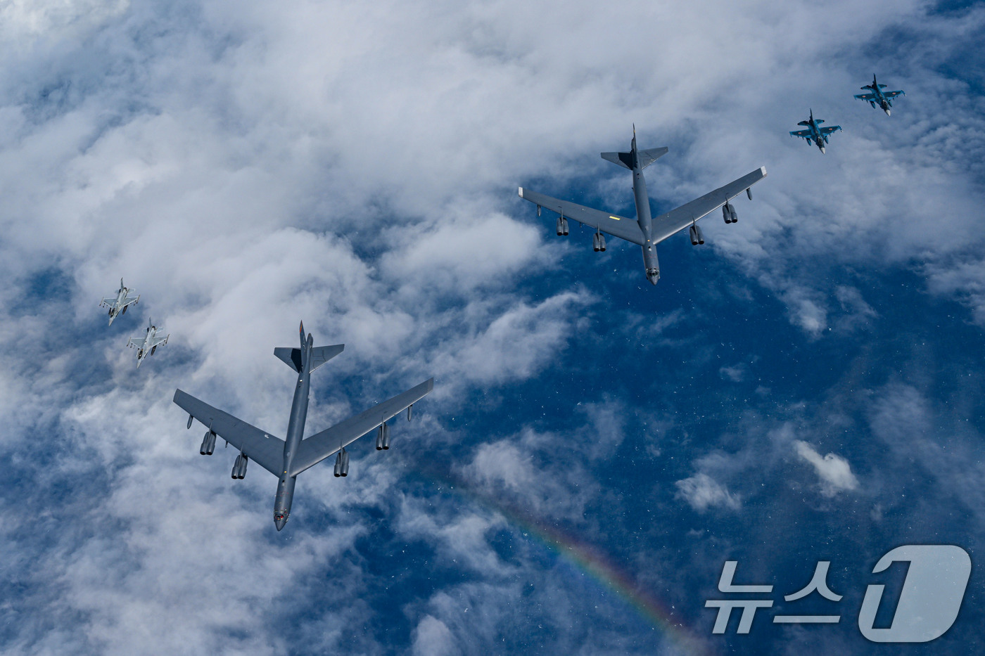 (서울=뉴스1) = 국방부는 11일 제주도 남방 공해상에서 한·미·일 3국이 연합 공중훈련을 실시했다고 밝혔다. (국방부 제공. 재판매 및 DB 금지) 2025.7.11/뉴스1