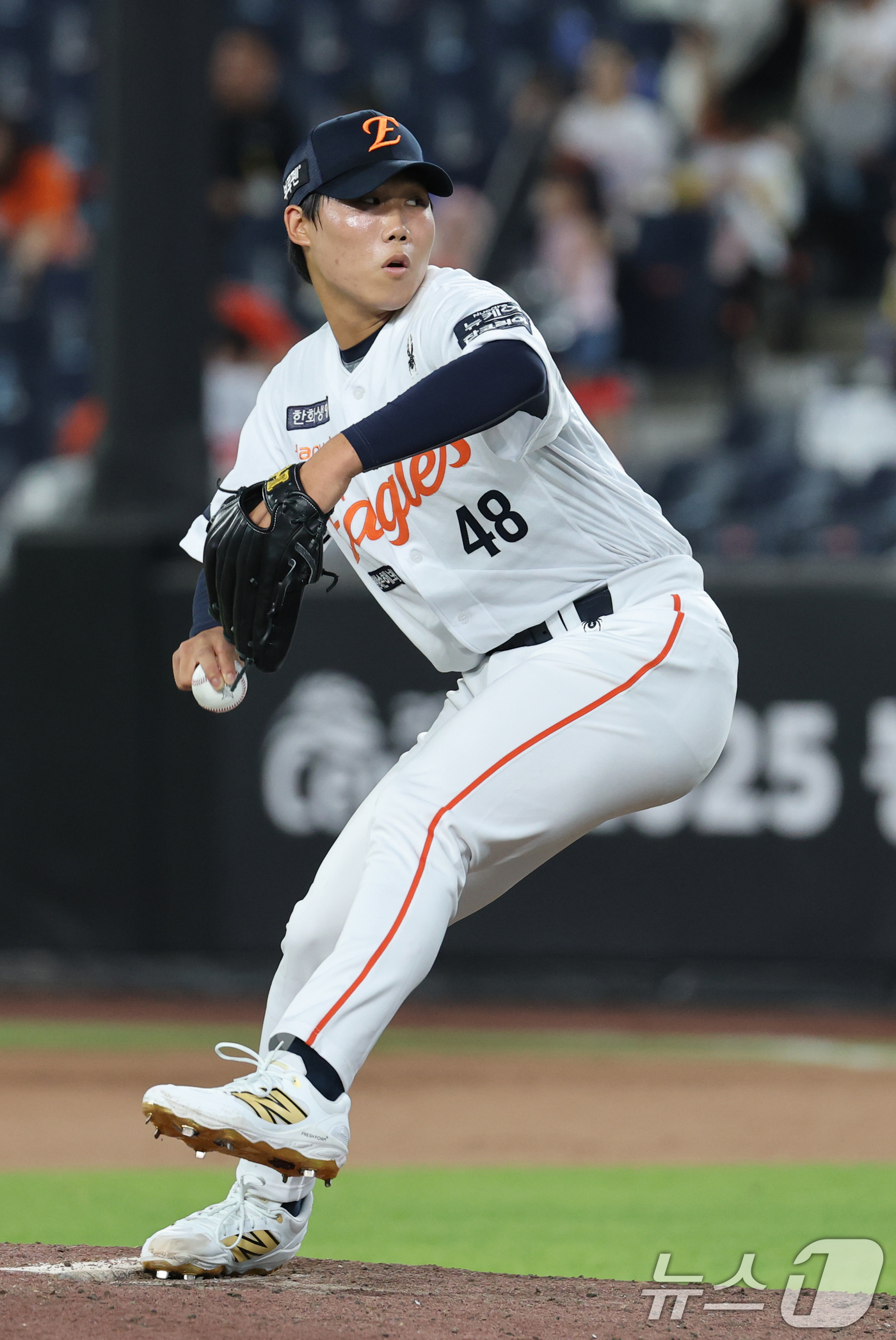 (대전=뉴스1) 김기태 기자 = 11일 대전 한화생명볼파크에서 열린 KBO 퓨처스 올스타전에서 북부올스타 투수 원종혁이 역투하고 있다. 2025.7.11/뉴스1