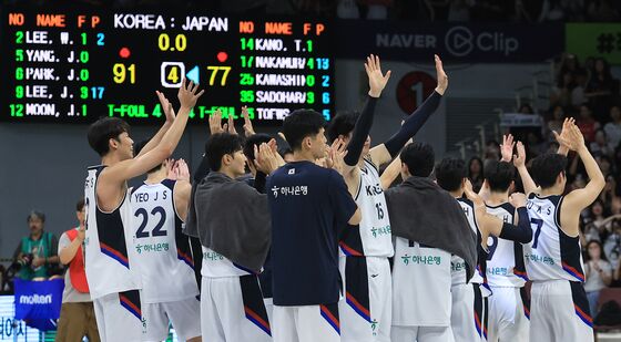 91대 77로 한일전 승리