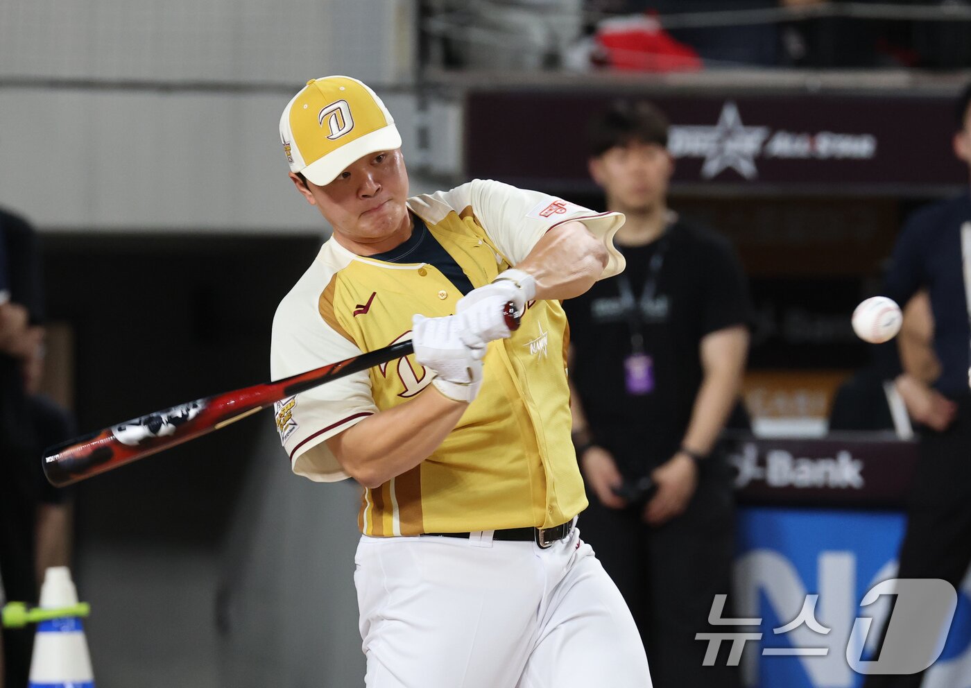 본문 이미지 - 11일 대전 한화생명볼파크에서 열린 KBO 퓨처스 올스타전에서 김형준이 홈런 레이스에 참가하고 있다. 2025.7.11/뉴스1 ⓒ News1 김기태 기자
