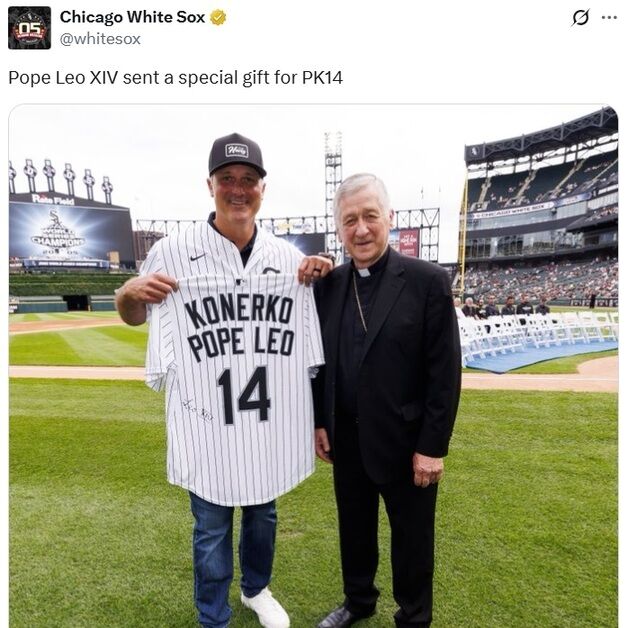 교황 레오 14세, MLB 화이트삭스에 친필 사인 유니폼 선물…왜?