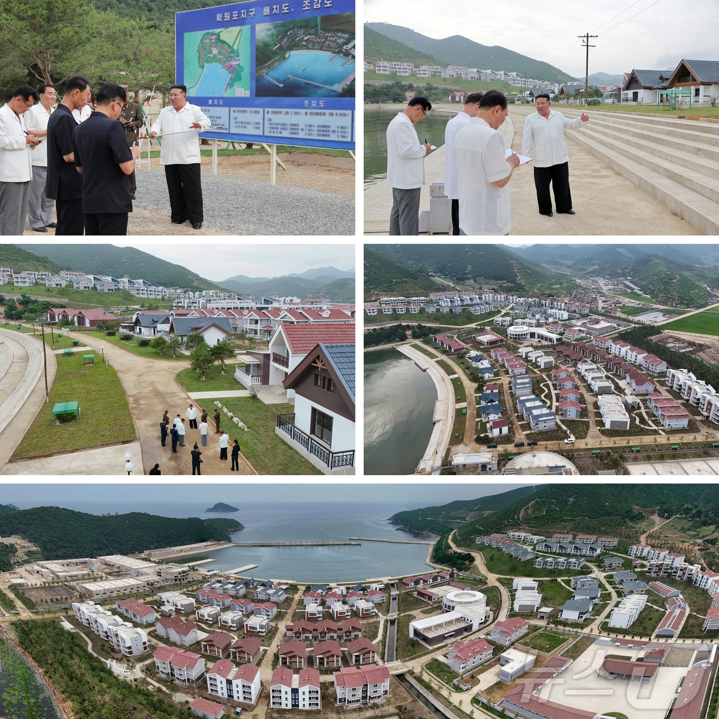 (평양 노동신문=뉴스1) = 북한 노동당 기관지 노동신문은 14일 "김정은 동지께서 지난 13일 낙원군 바닷가양식사업소건설장을 현지지도했다"고 보도했다. [국내에서만 사용가능. 재 …