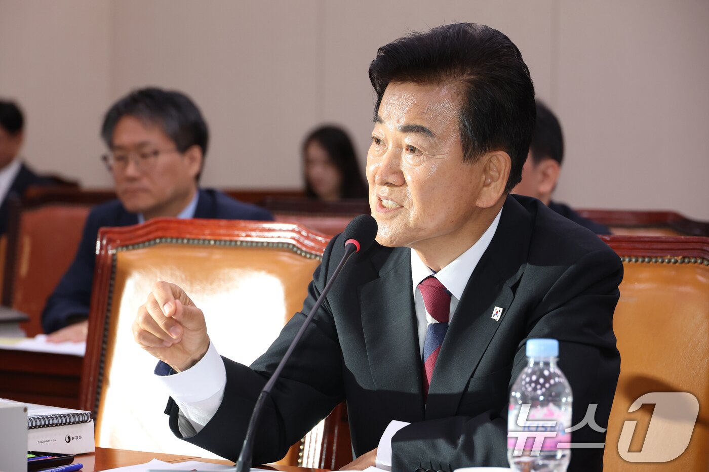 Unification Minister nominee Jung Dong Young answers questions from lawmakers during a confirmation hearing held at the National Assembly&#39;s Foreign Affairs and Unification Committee meeting room in Yeouido, Seoul. 2023.7.14