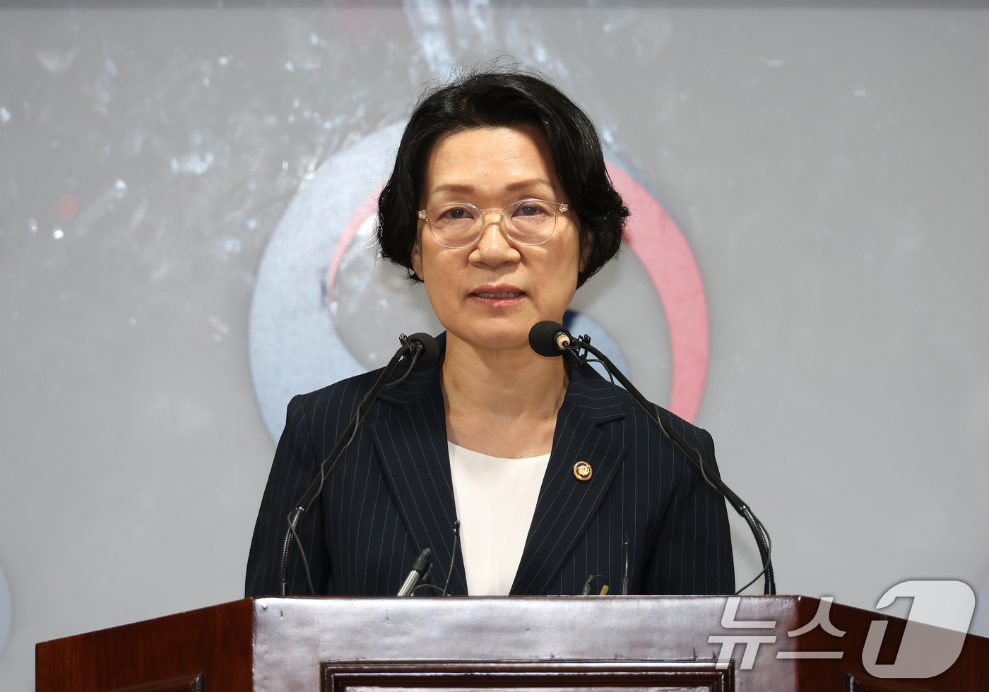 (서울=뉴스1) = 최은옥 신임 교육부 차관이 14일 세종시 정부세종청사에서 열린 취임식에서 취임사를 하고 있다. (교육부 제공. 재판매 및 DB금지) 2025.7.14/뉴스1