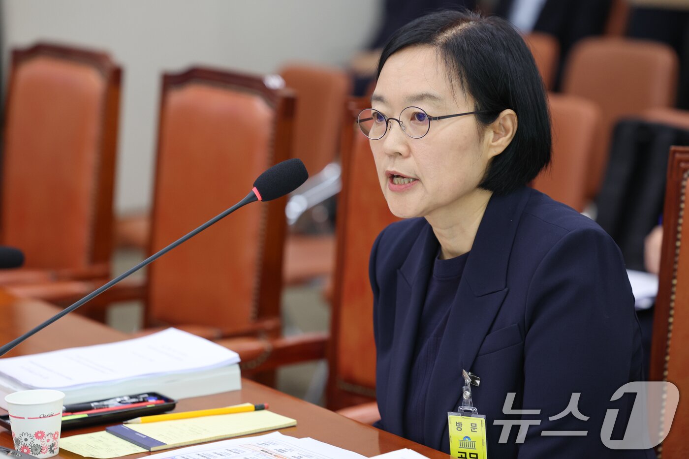 본문 이미지 - 한성숙 중소벤처기업부 장관 후보자가 15일 오전 서울 여의도 국회 산업통산자원중소벤처기업위원회에서 열린 인사청문회에 출석해 의원 질의에 답하고 있다. 2025.7.15/뉴스1 ⓒ News1 안은나 기자