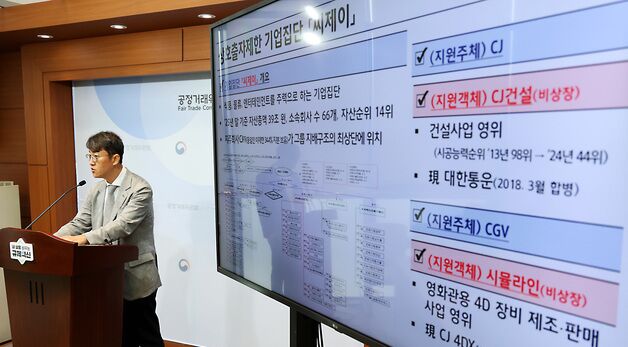공정위, CJ  소속 계열회사들의 부당지원행위 제재