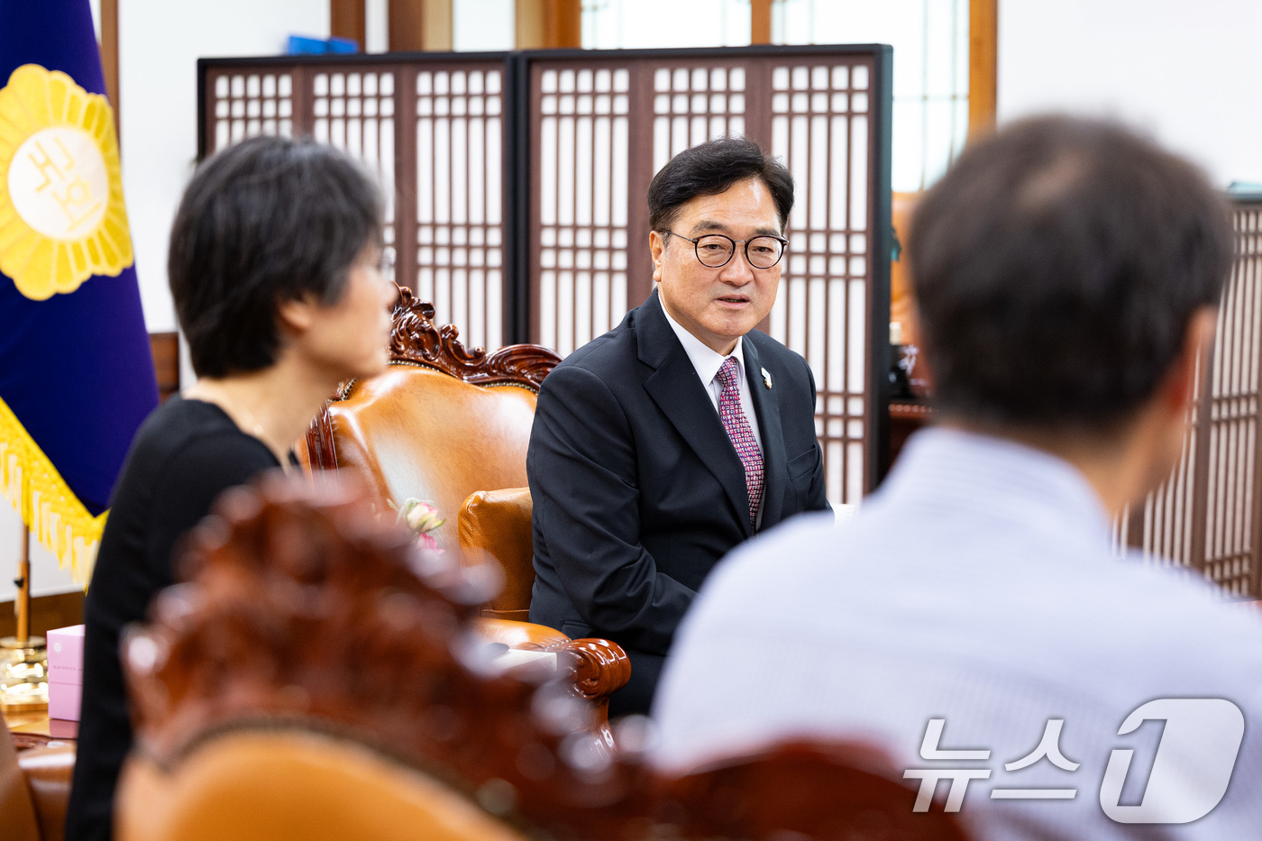 (서울=뉴스1) 유승관 기자 = 우원식 국회의장이 16일 서울 여의도 국회에서 열린 시민사회단체 연대회의 개헌 간담회에서 모두 발언을 하고 있다. 2025.7.16/뉴스1