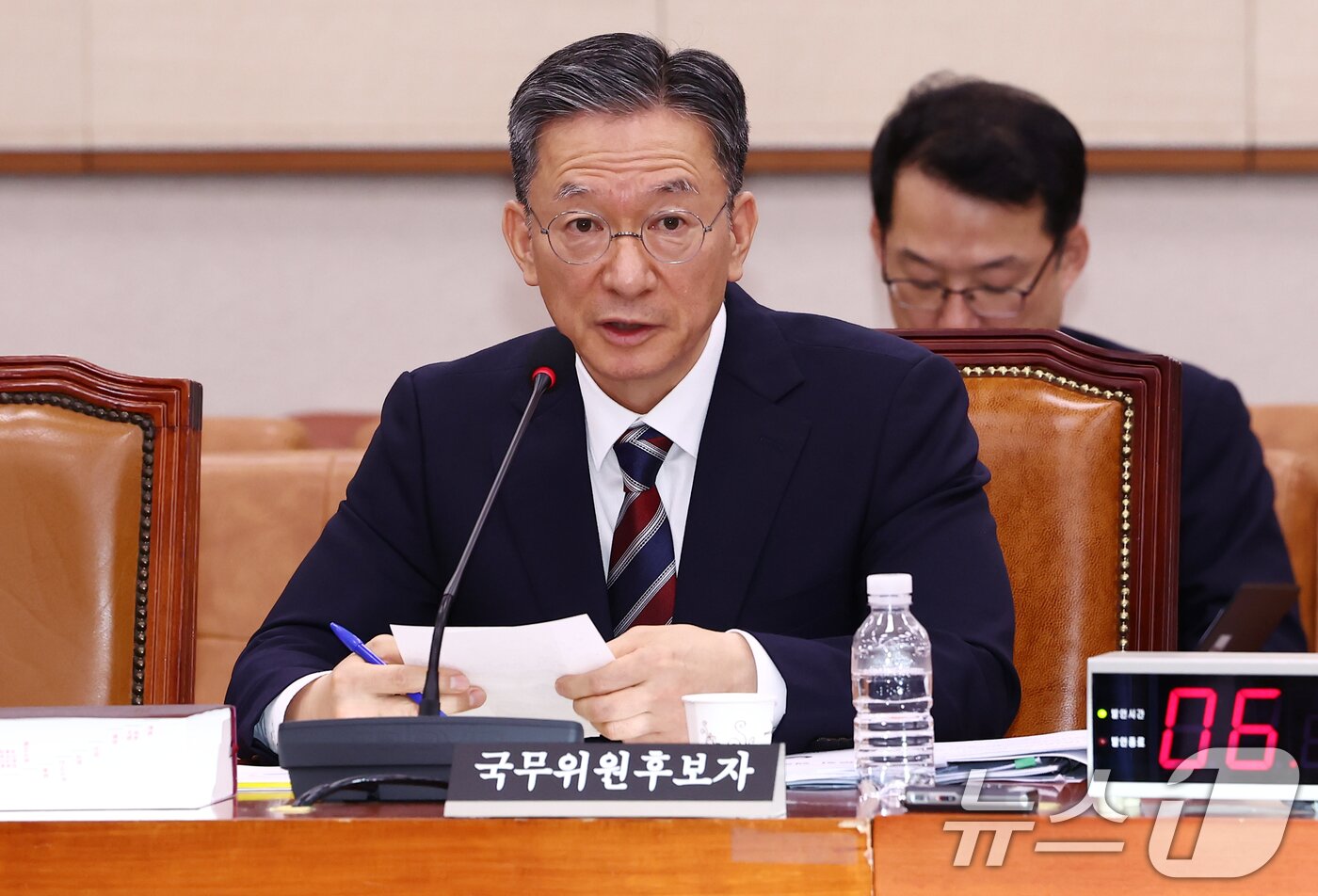 본문 이미지 - 정성호 법무부 장관 후보자가 16일 오전 서울 여의도 국회 법제사법위원회에서 열린 법무부 장관 후보자 인사청문회에서 의원 질의에 답변하고 있다. 2025.7.16/뉴스1 ⓒ News1 김민지 기자
