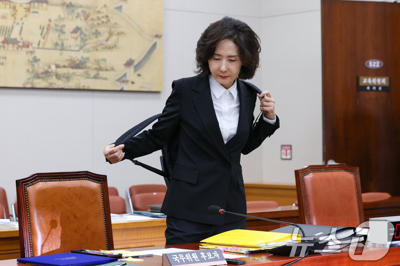 본문 이미지 - 이진숙 사회부총리 겸 교육부 장관 후보자가 16일 오전 서울 여의도 국회 교육위원회에서 열린 인사청문회에 출석하고 있다. 2025.7.16/뉴스1 ⓒ News1 안은나 기자