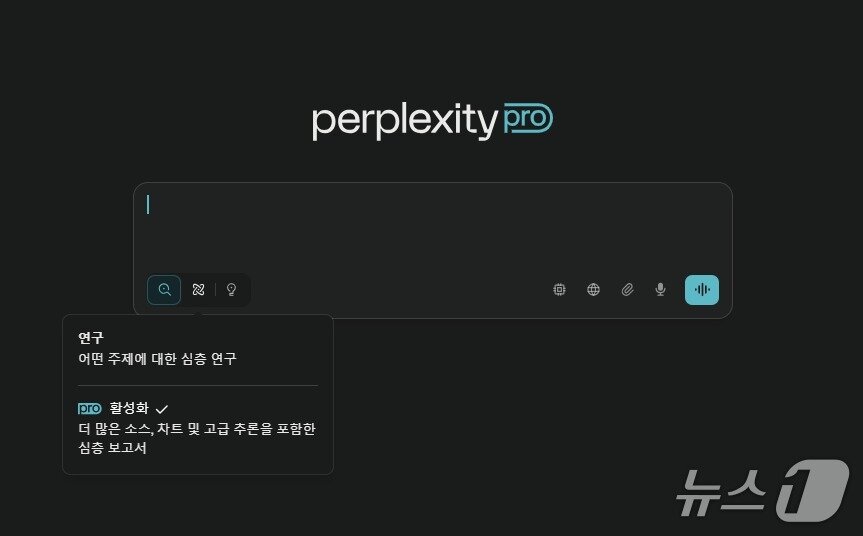 본문 이미지 - 퍼플렉시티프롬프트 창 ⓒ News1 김민석 기자