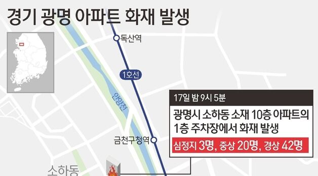 [그래픽] 경기 광명 아파트 화재 발생