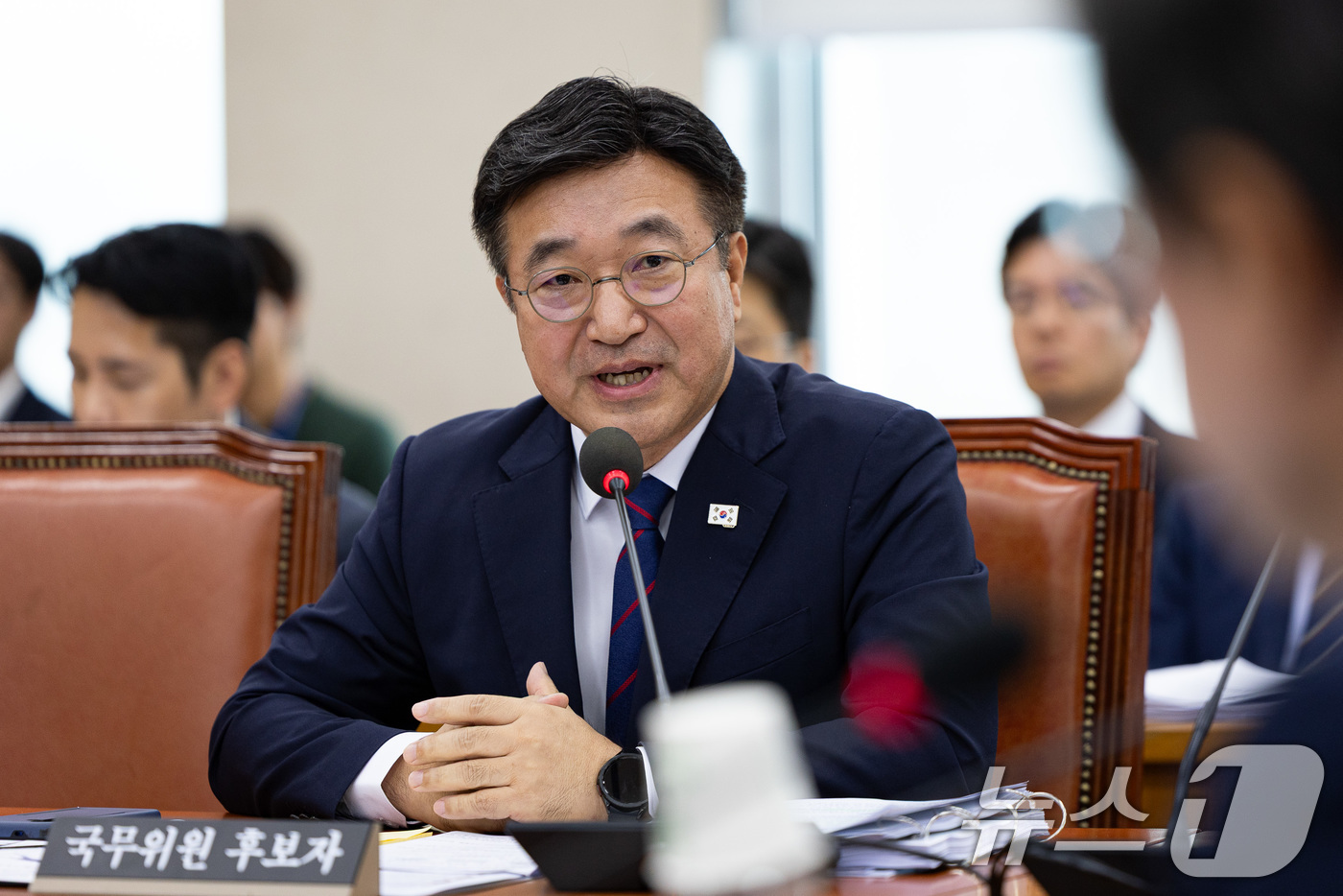 (서울=뉴스1) 유승관 기자 = 윤호중 행정안전부 장관 후보자가 18일 서울 여의도 국회 행정안전위원회에서 열린 인사청문회에서 의원 질의에 답하고 있다. 2025.7.18/뉴스1