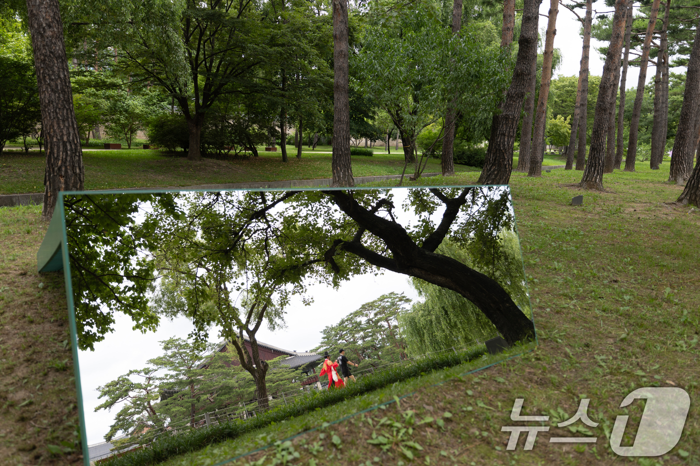 (서울=뉴스1) 이승배 기자 = 2일 서울 종로구 경복궁에서 열린 경복궁 생각 전시에 동심원 작품이 설치돼 있다.경복궁 생각 전시는 경복궁을 새로운 시각으로 보고, 듣고, 생각하며 …