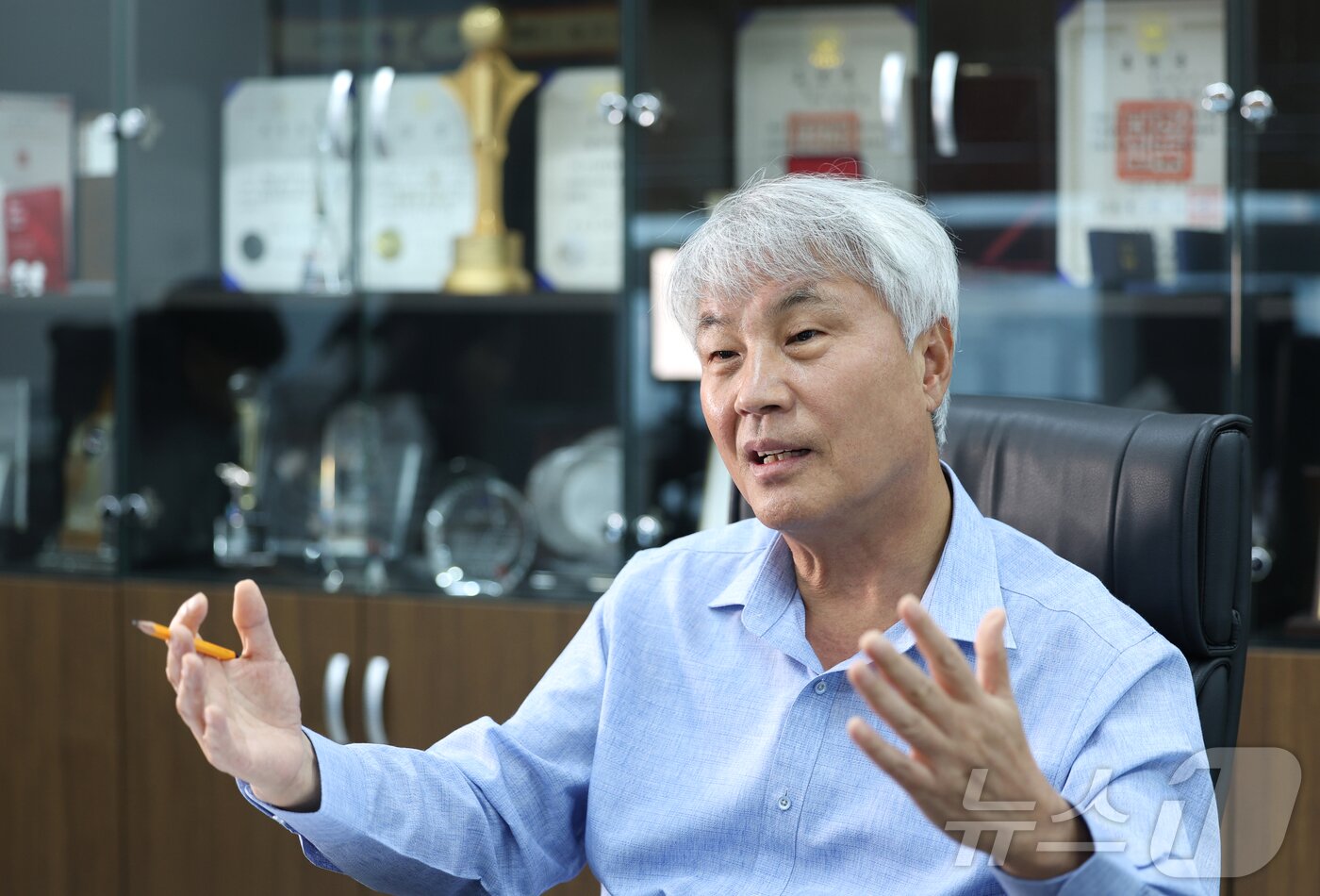 본문 이미지 - 석창규 웹케시 회장이 뉴스1과의 인터뷰를 하고 있다. ⓒ 뉴스1 권현진 기자