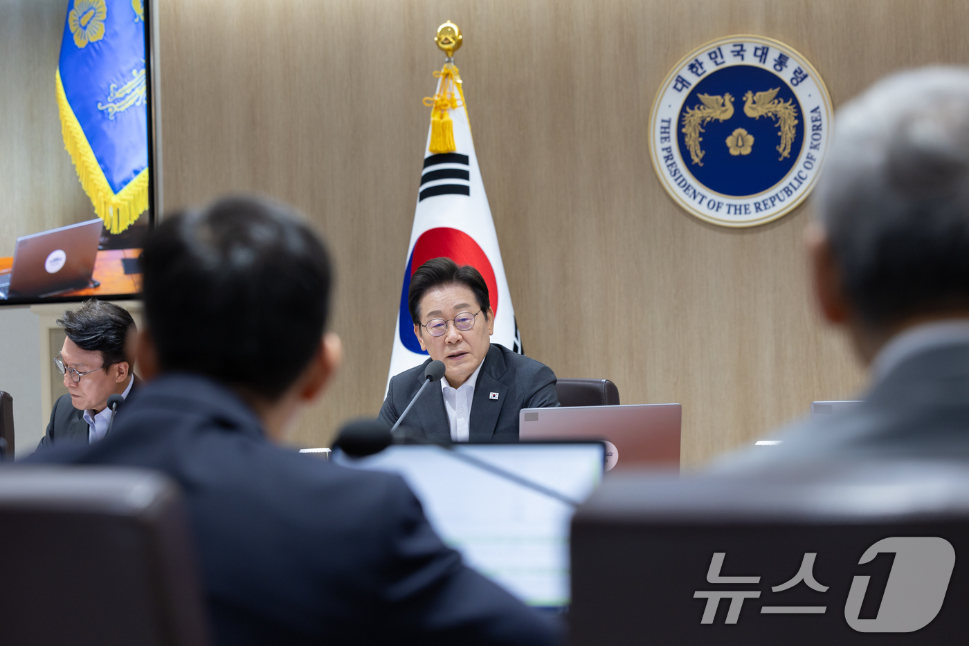 (서울=뉴스1) 허경 기자 = 이재명 대통령이 22일 서울 용산 대통령실 청사에서 열린 국무회의에서 발언하고 있다. (대통령실 제공. 재판매 및 DB 금지) 2025.7.22/뉴스 …