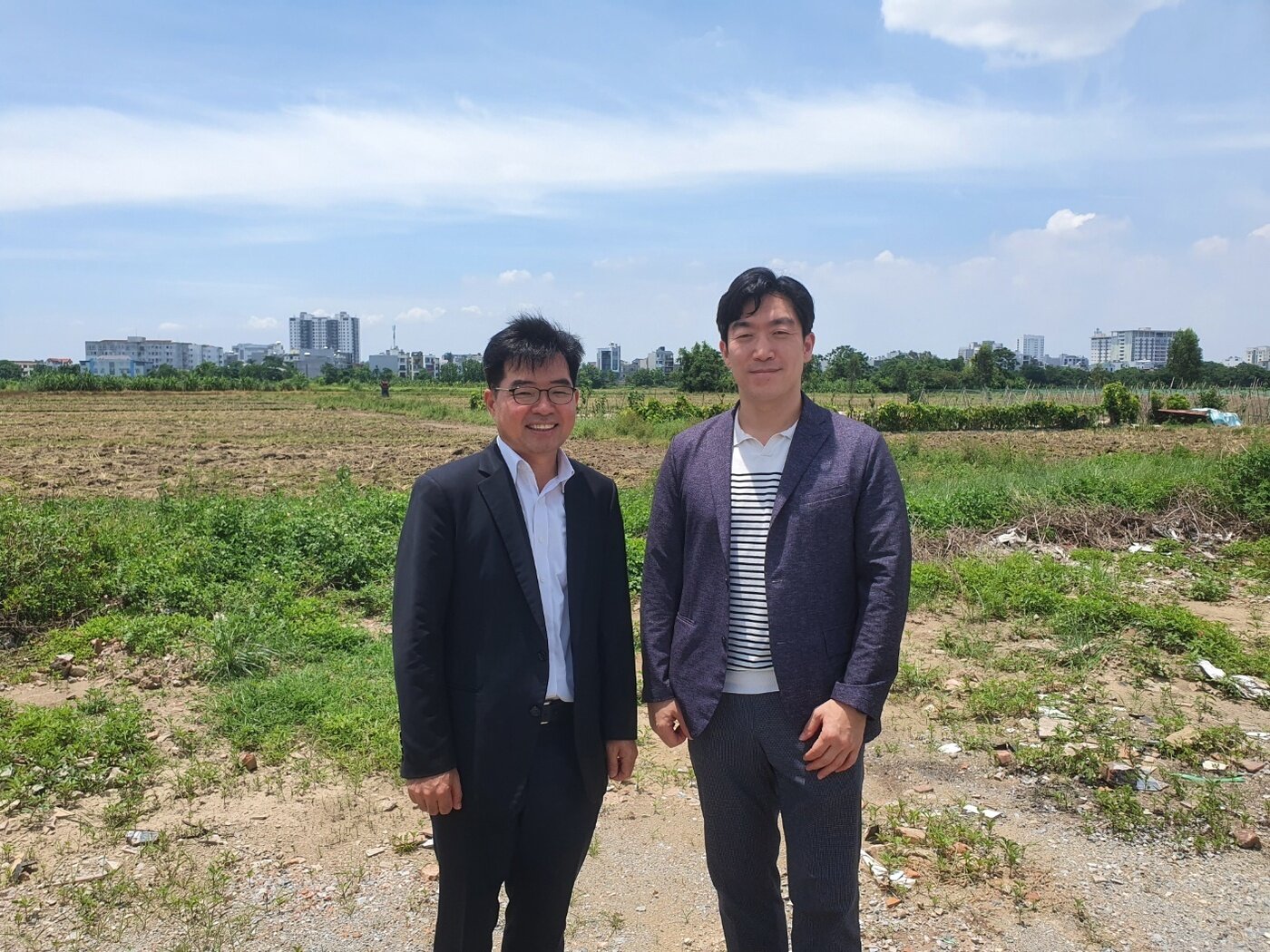 본문 이미지 - 김한진 대우건설 책임&#40;왼쪽&#41;, 김승환 대우건설 책임. 2025.7.18/뉴스1 ⓒ News1 조용훈 기자