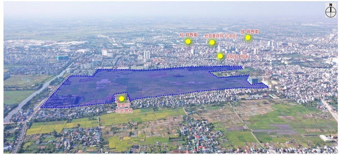 본문 이미지 - 베트남 흥옌성 끼엔장 신도시 개발 사업지.&#40;대우건설 제공&#41;