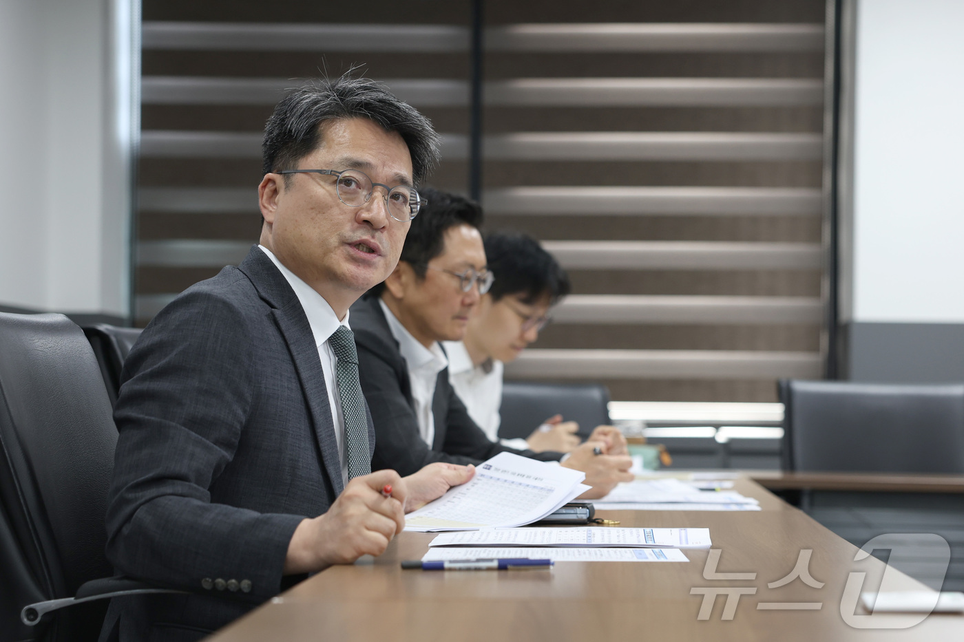 (서울=뉴스1) = 문신학 산업통상자원부 1차관이 22일 서울 종로구 정부서울청사에서 열린 2025년 7월 수출동향 점검회의에서 발언하고 있다. (산업부 제공. 재판매 및 DB금지 …