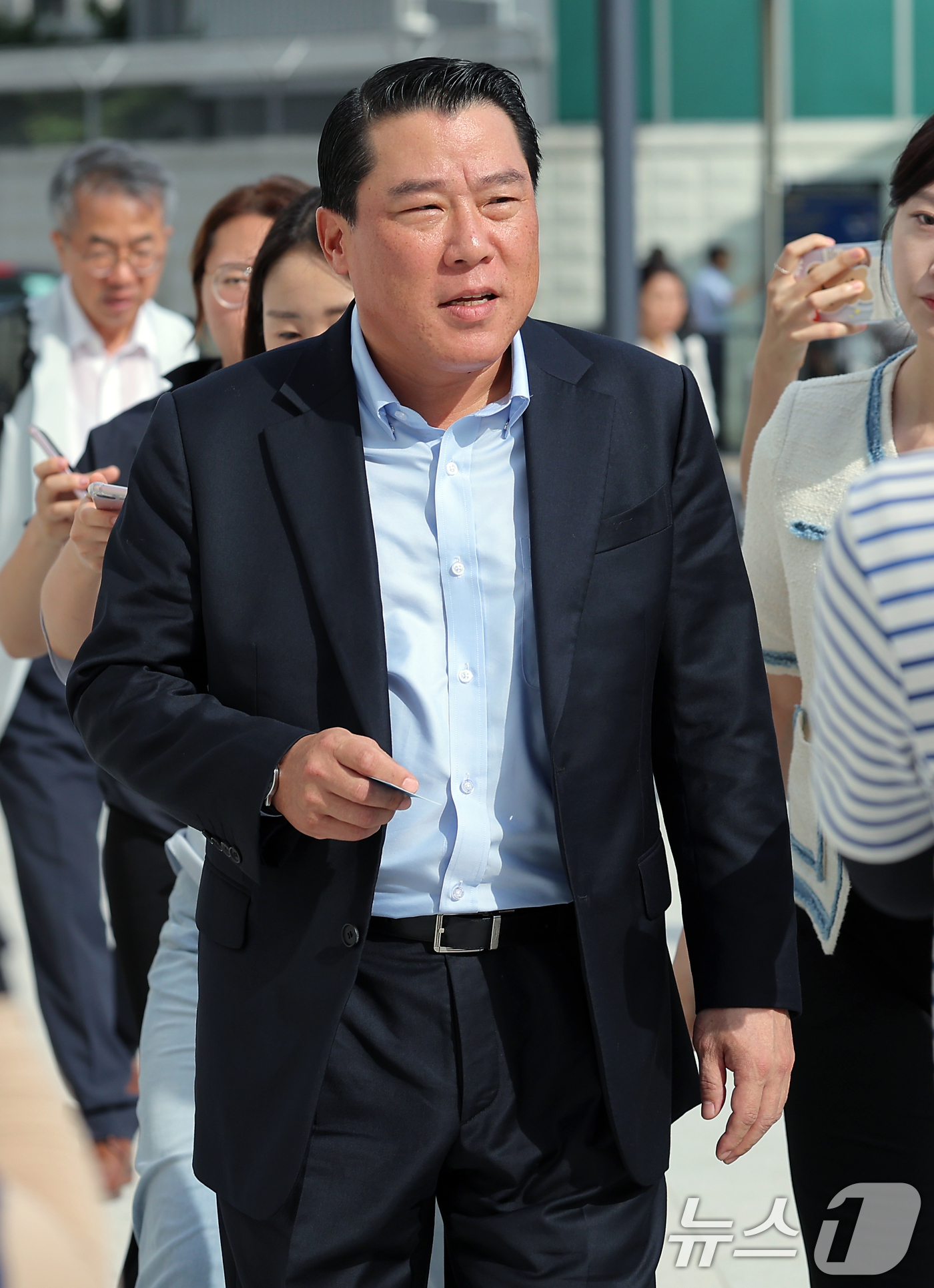 김건희특검 향하는 최석우 경남스틸 대표 - 뉴스1