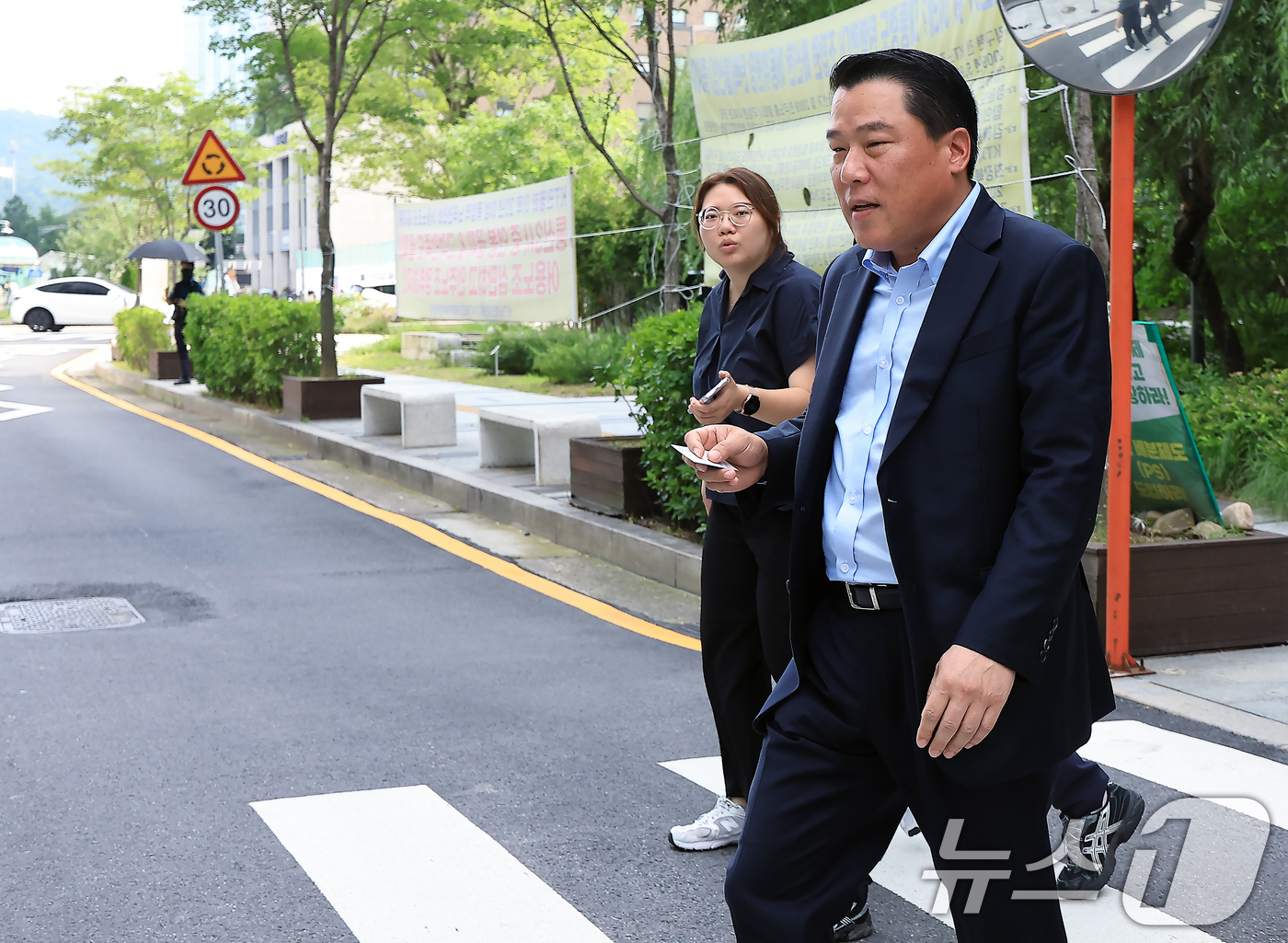 최석우 경남스틸 대표, 김건희특검 도착 - 뉴스1