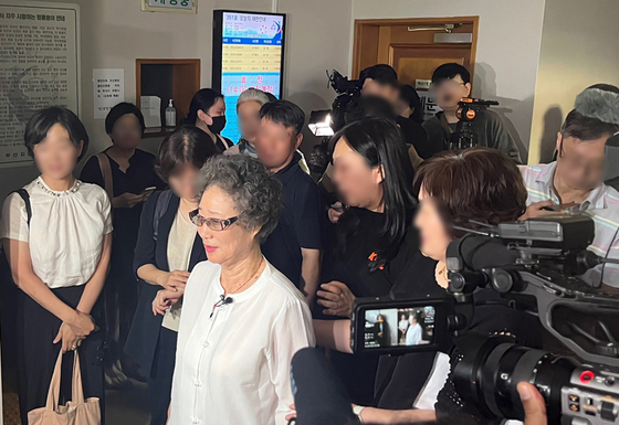 재심 첫 공판 마친 최말자 씨