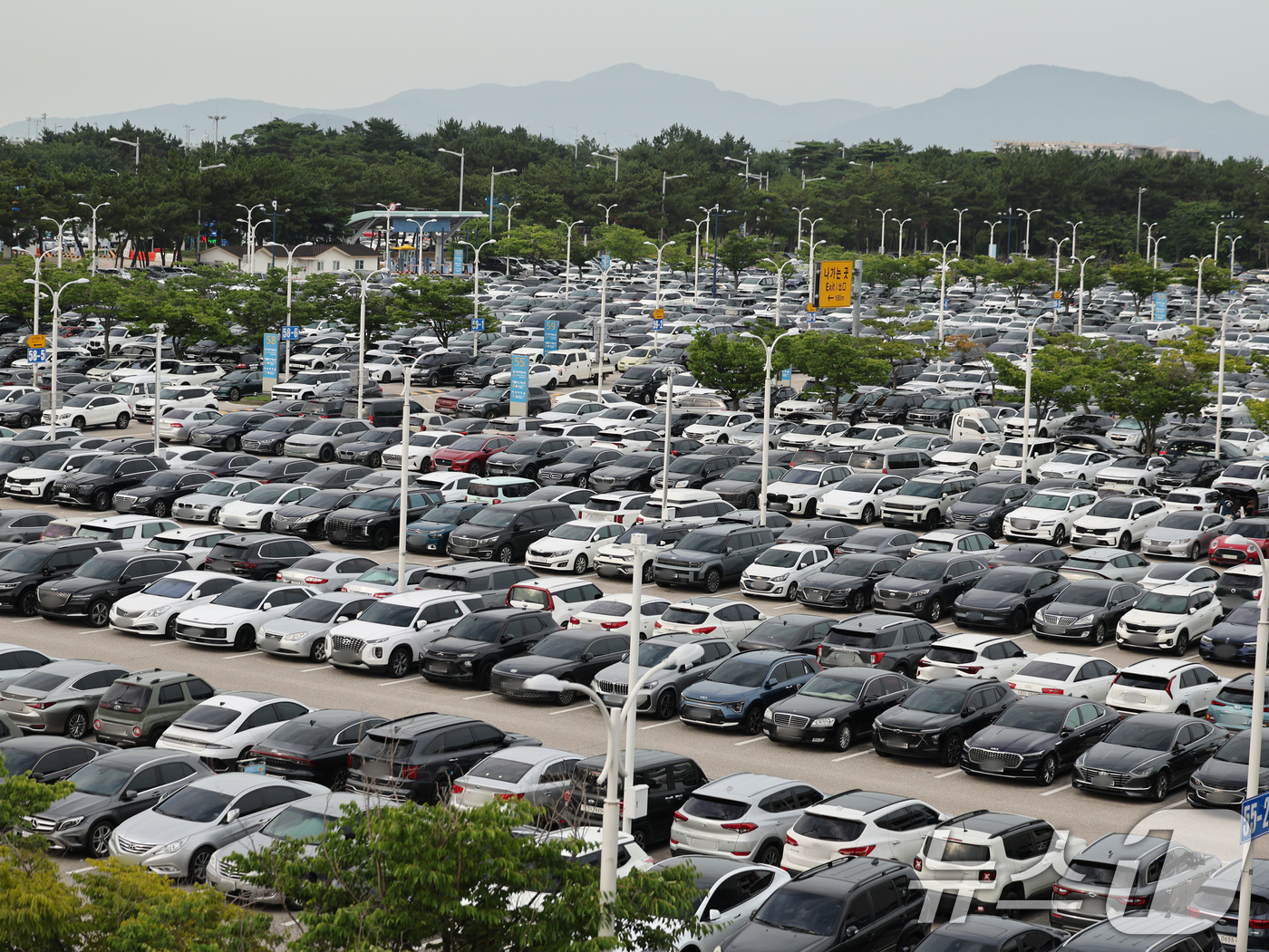 (인천공항=뉴스1) 황기선 기자 = 본격적인 여름 휴가철을 앞둔 24일 오전 인천국제공항 1터미널 주차장에 차량들이 빼곡하게 주차돼 있다.  2025.7.24/뉴스1