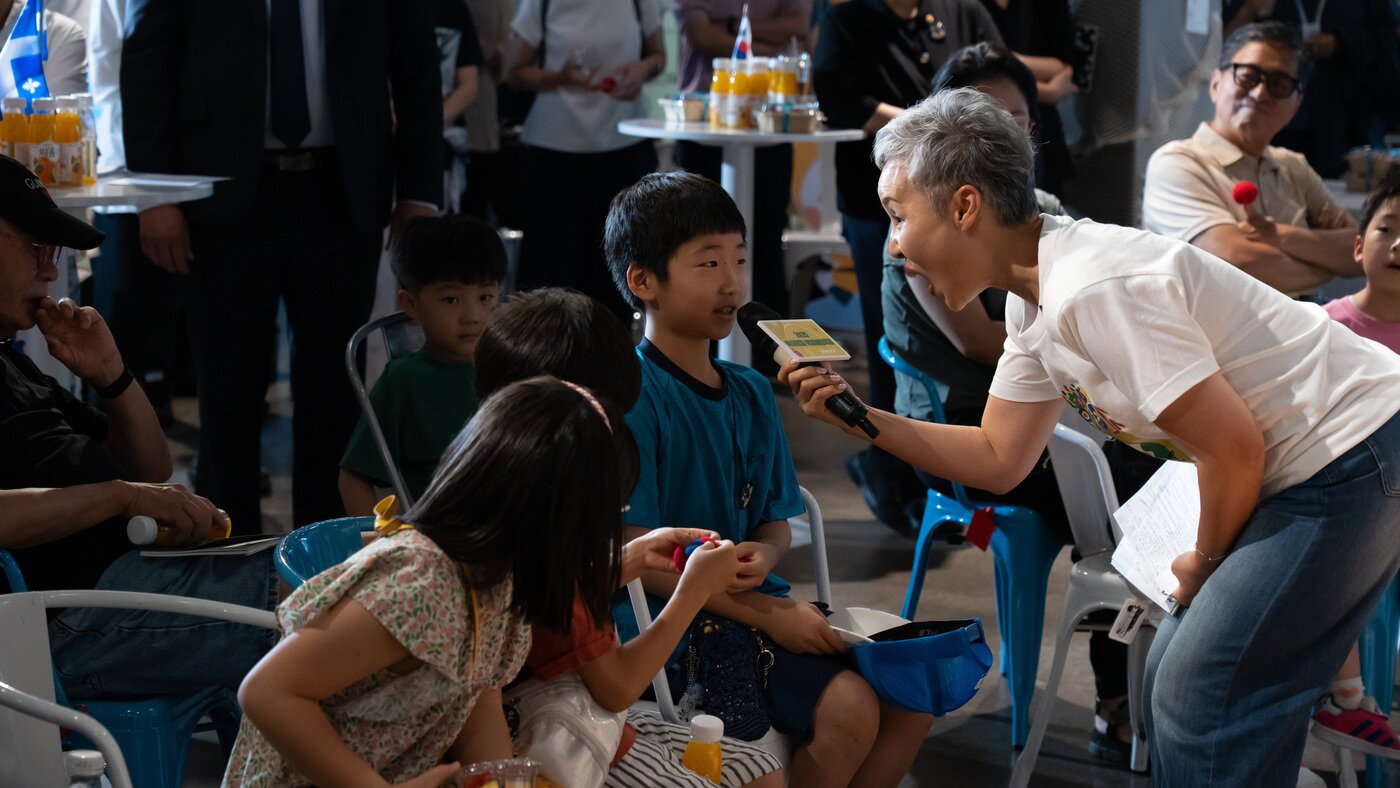 본문 이미지 - 개막행사에 참석한 태윤호 군이 사회자의 질문에 답하고 있다.&#40;아시테지 코리아 제공&#41;
