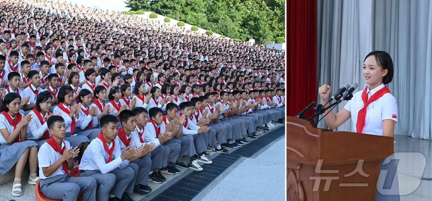 (평양 노동신문=뉴스1) = 북한 노동당 기관지 노동신문은 25일 조국해방전쟁승리(전승절·정전협정체결일) 72주년에 즈음하여 학생소년들의 웅변모임이 지난 24일 진행됐다고 보도했다 …