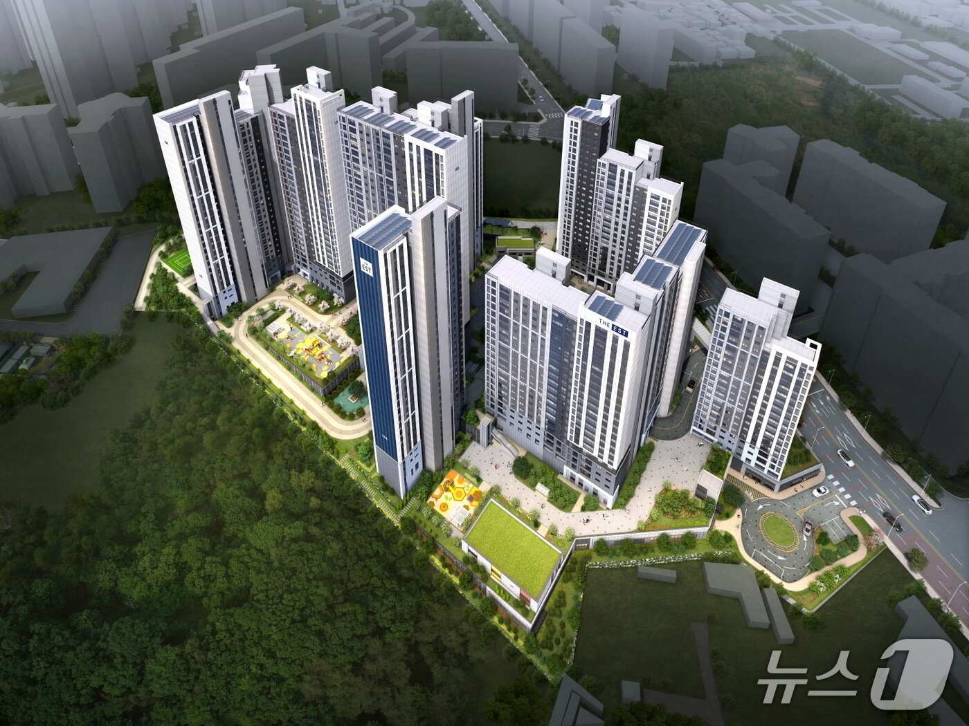 본문 이미지 - 춘천 동문 디 이스트 어반포레 조감도.&#40;동문건설 제공. 재판매 및 DB금지&#41;/뉴스1